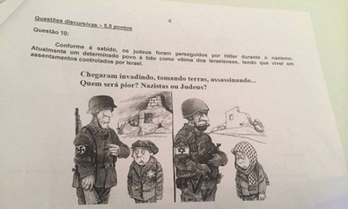 Professor compara nazistas a judeus em prova e é desligado de escola